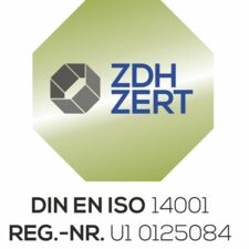 ZDH ZERT Siegel DIN EN ISO 14001 Registernummer U1 0125084
